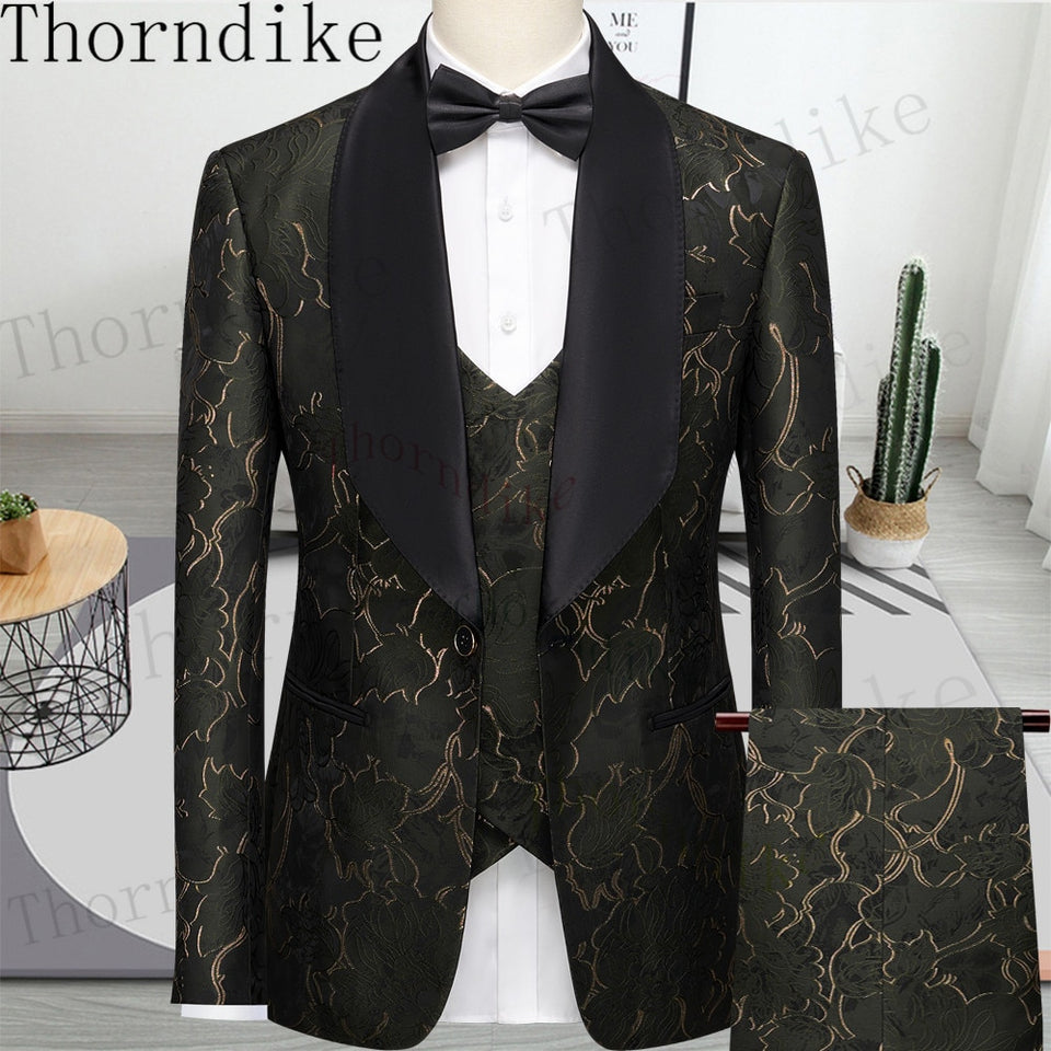 Thorndike Men's  Suit Tuxedo 3pcs Slim Fit Blazer