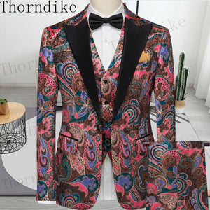 Thorndike Men's  Suit Tuxedo 3pcs Slim Fit Blazer