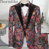 Thorndike Men's  Suit Tuxedo 3pcs Slim Fit Blazer