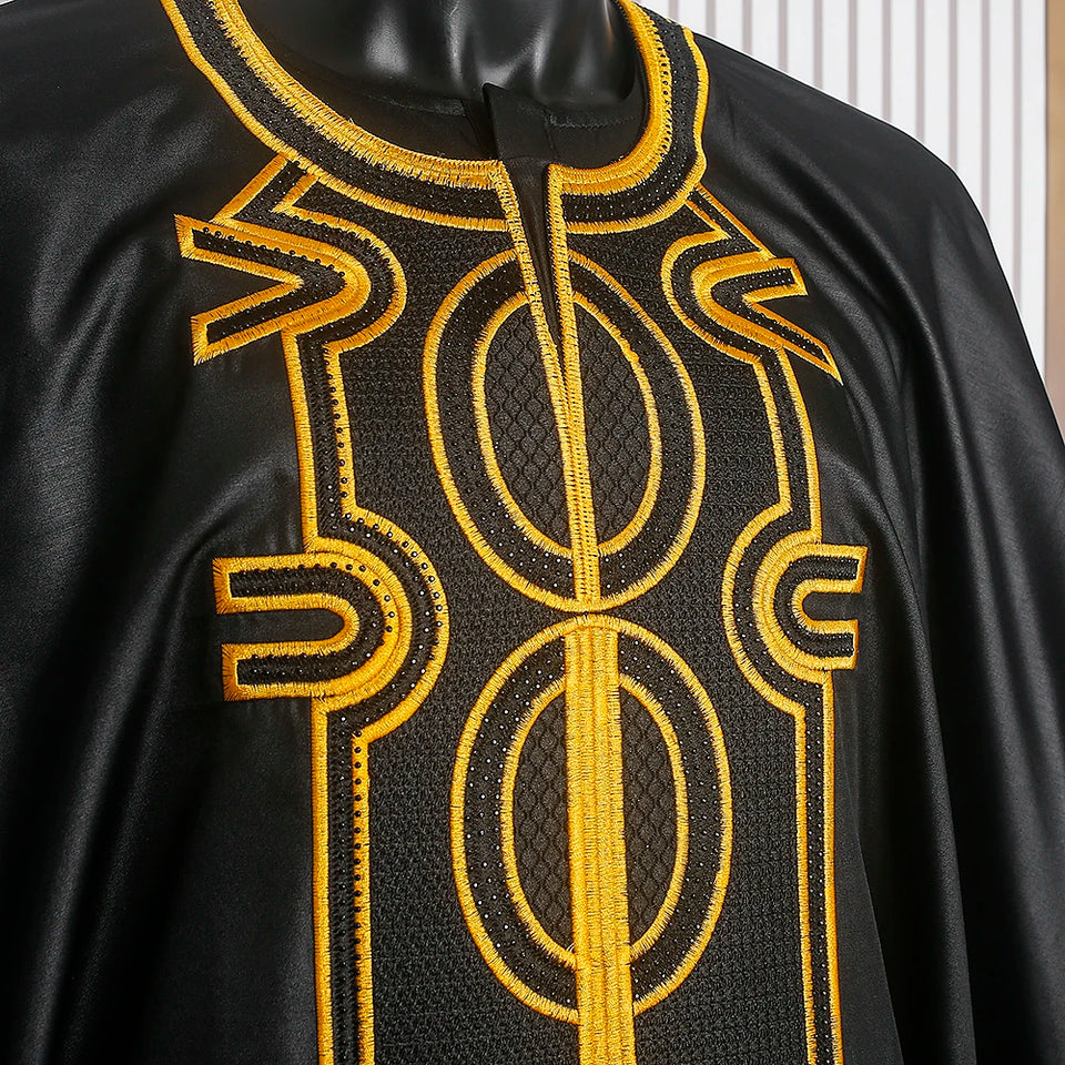 3Pcs Outfit African Tradition Embroidery