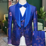 Thorndike Men's  Suit Tuxedo 3pcs Slim Fit Blazer