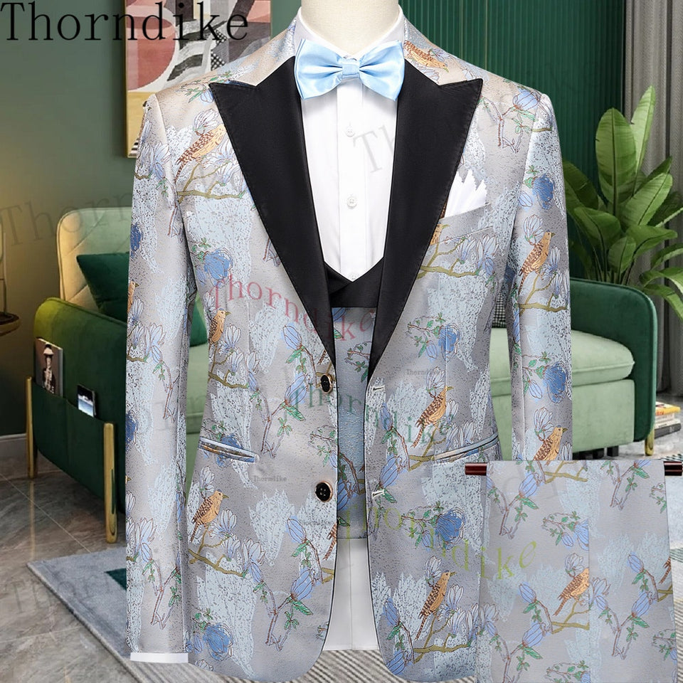 Thorndike Men's  Suit Tuxedo 3pcs Slim Fit Blazer