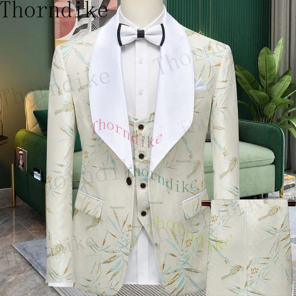 Thorndike Men's  Suit Tuxedo 3pcs Slim Fit Blazer