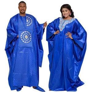 الملابس الأفريقية للأزواج والتطريز البازان التقليدي
