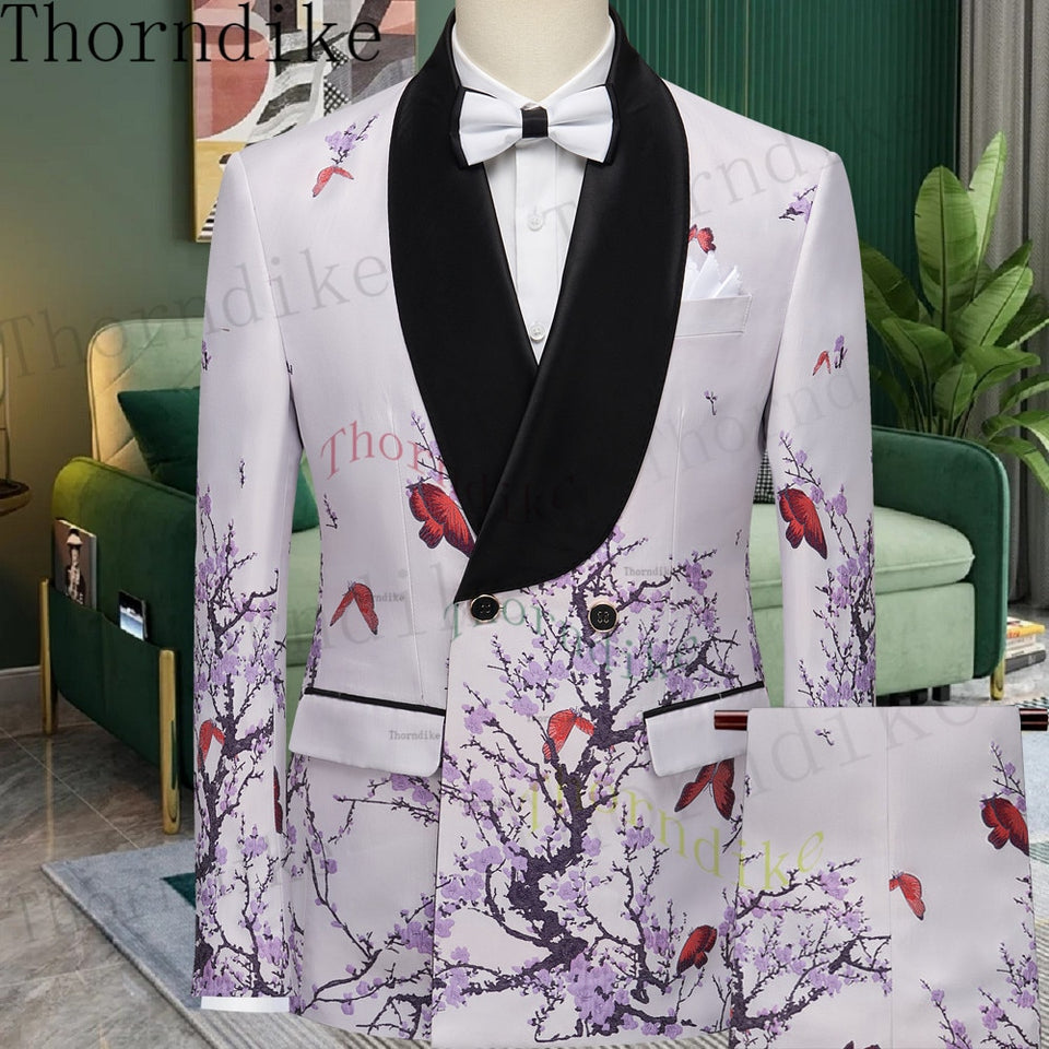 Thorndike Men's  Suit Tuxedo 3pcs Slim Fit Blazer