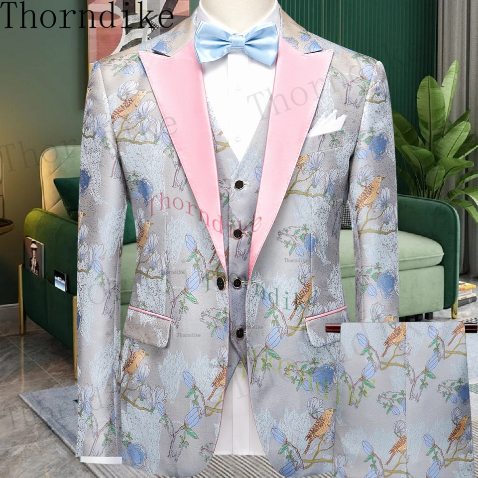 Thorndike Men's  Suit Tuxedo 3pcs Slim Fit Blazer
