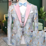 Thorndike Men's  Suit Tuxedo 3pcs Slim Fit Blazer