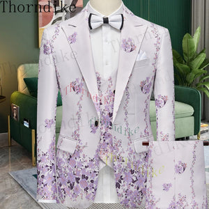 Thorndike Men's  Suit Tuxedo 3pcs Slim Fit Blazer