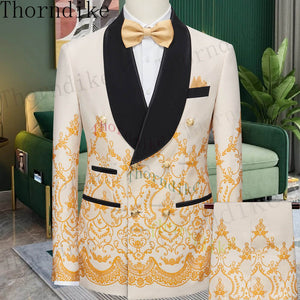 Thorndike Men's  Suit Tuxedo 3pcs Slim Fit Blazer