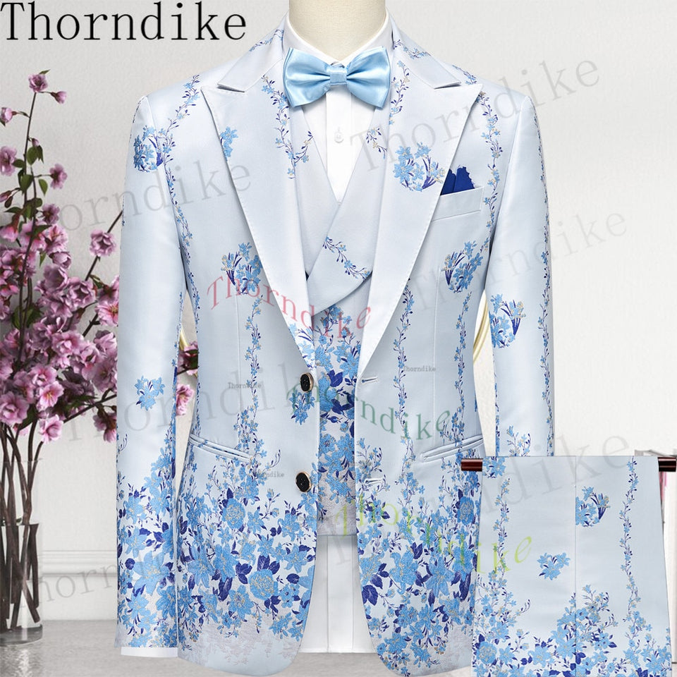 Thorndike Men's  Suit Tuxedo 3pcs Slim Fit Blazer