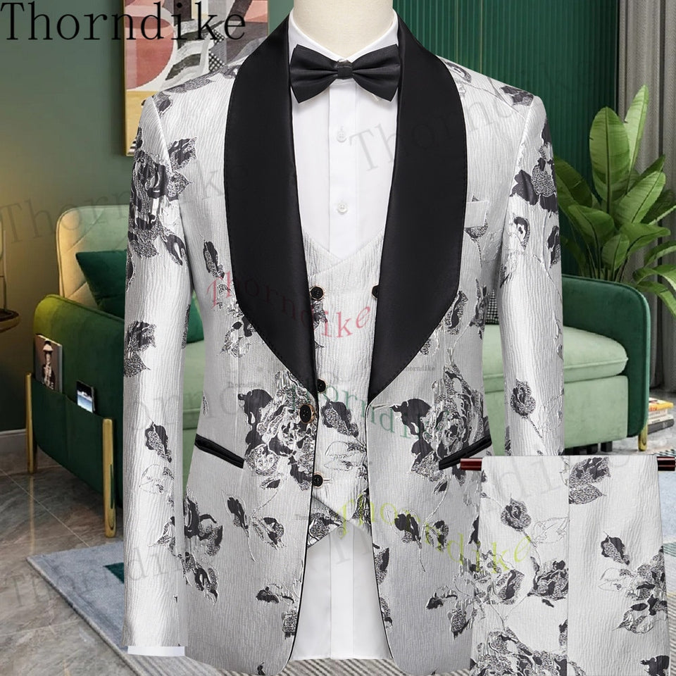 Thorndike Men's  Suit Tuxedo 3pcs Slim Fit Blazer