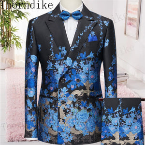 Thorndike Men's  Suit Tuxedo 3pcs Slim Fit Blazer