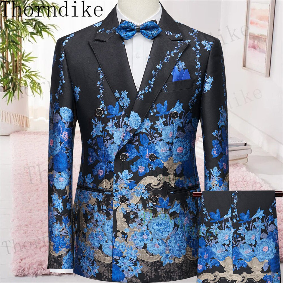 Thorndike Men's  Suit Tuxedo 3pcs Slim Fit Blazer