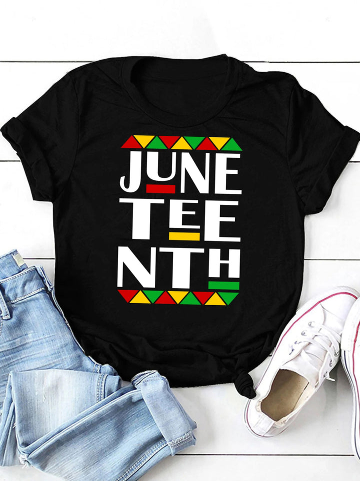 Juneteenth Women's Graphic Tee: Stylish Short Sleeve for Spring & Summer