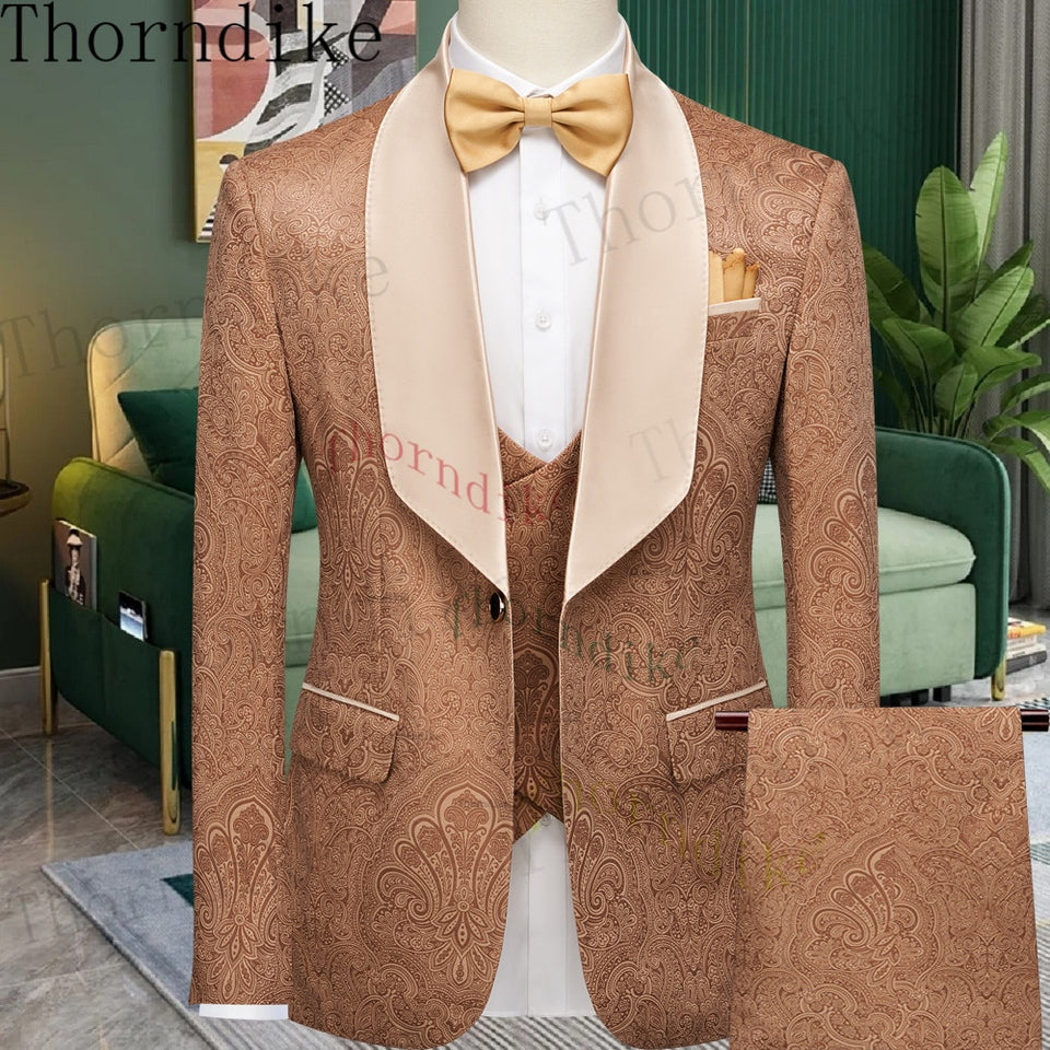 Thorndike Men's  Suit Tuxedo 3pcs Slim Fit Blazer