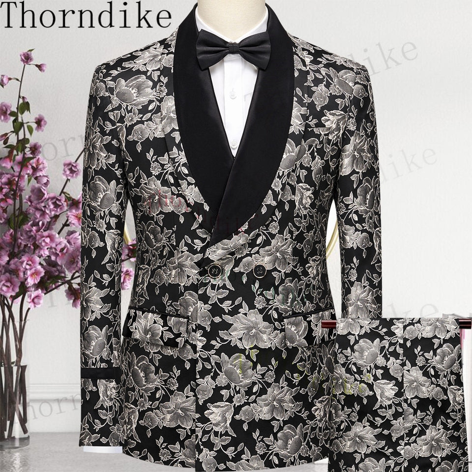 Thorndike Men's  Suit Tuxedo 3pcs Slim Fit Blazer