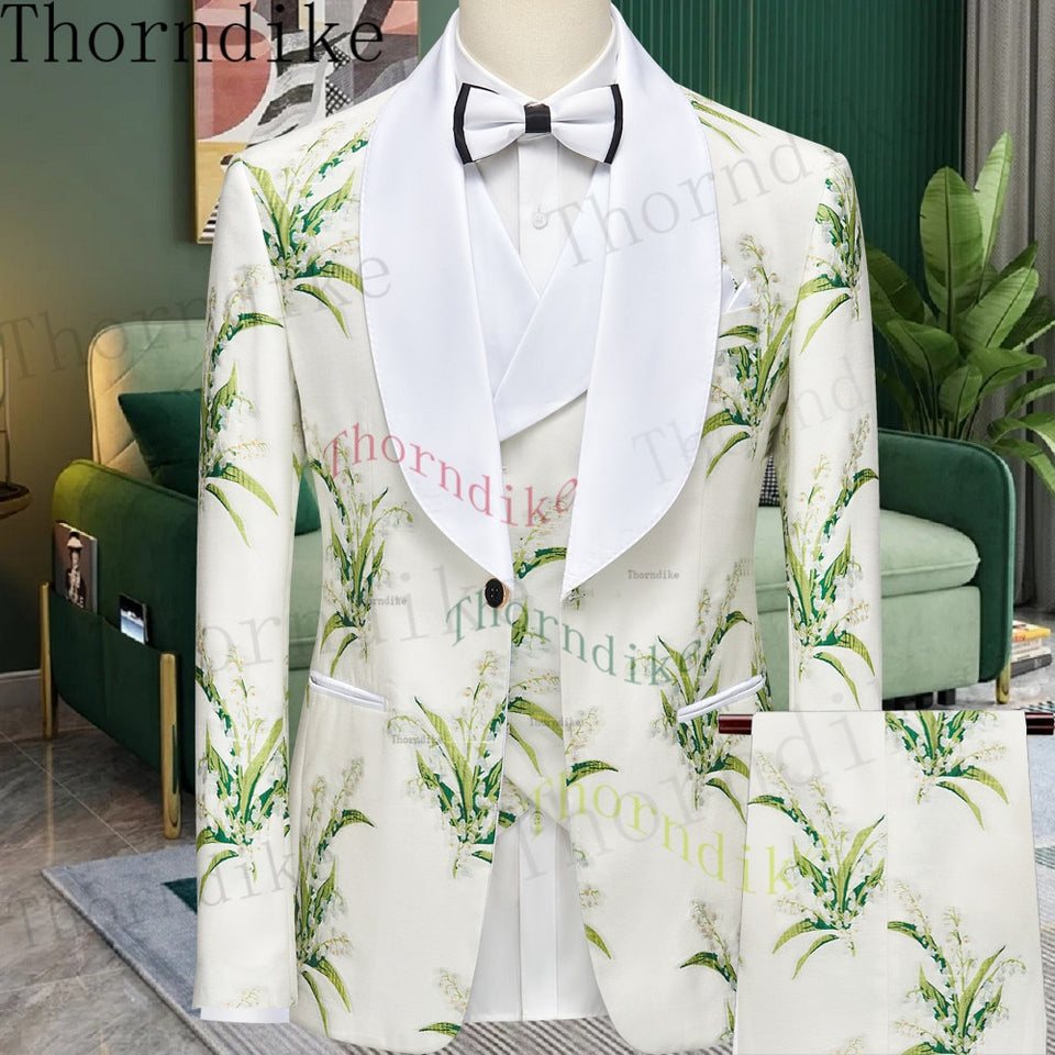 Thorndike Men's  Suit Tuxedo 3pcs Slim Fit Blazer