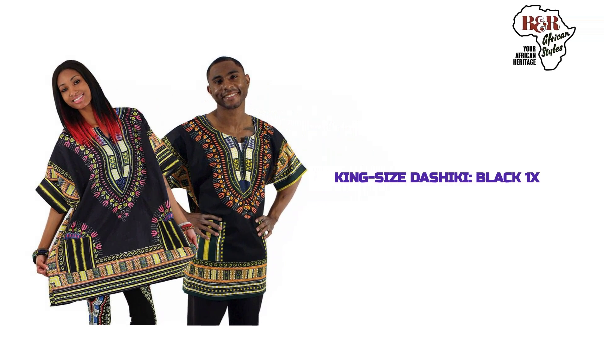 King-Size Dashiki: Black 1X by@Outfy