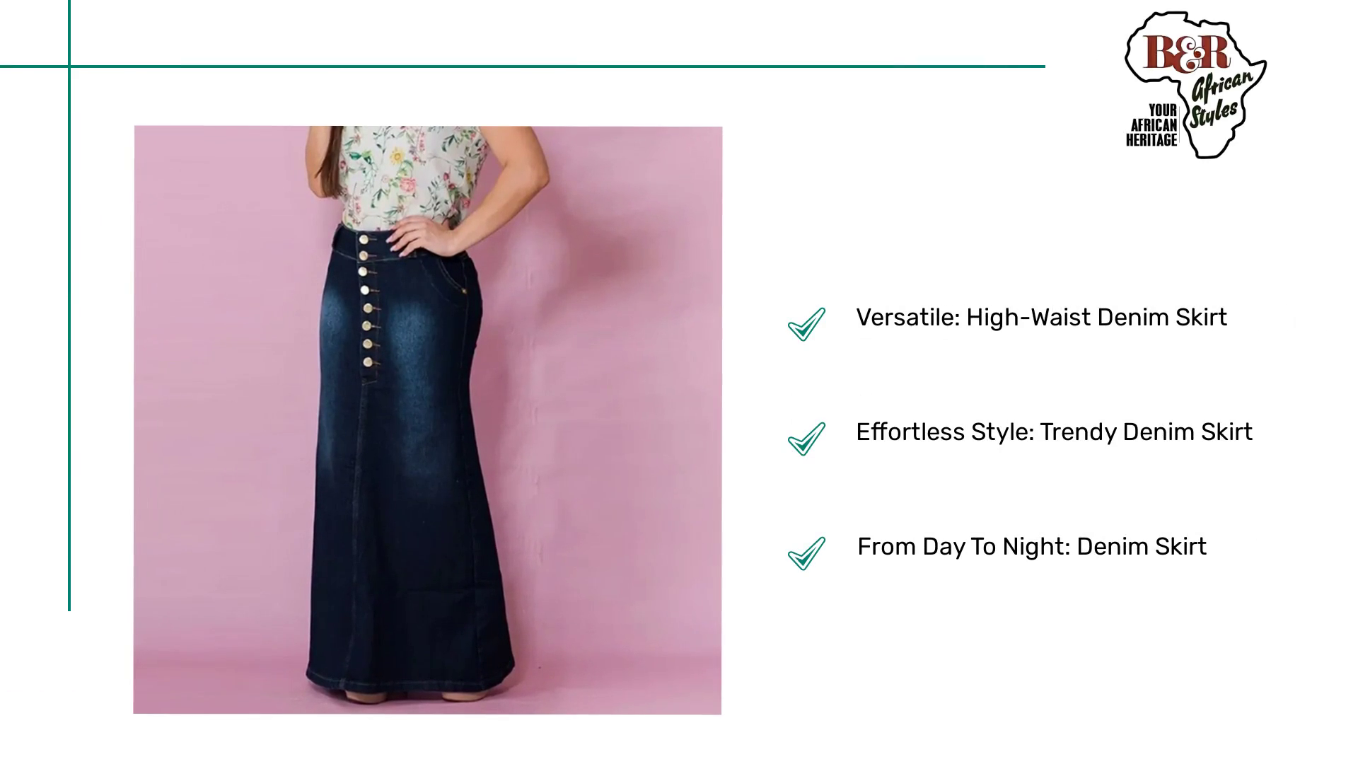 Trendy High-Waist Denim Skirt by@Outfy