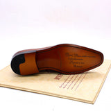 Men Dress Shoes Genuine Calf Leather Green Brown