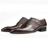 Lux Genuine Leather Shoes Fashion  Lace-up Pointed