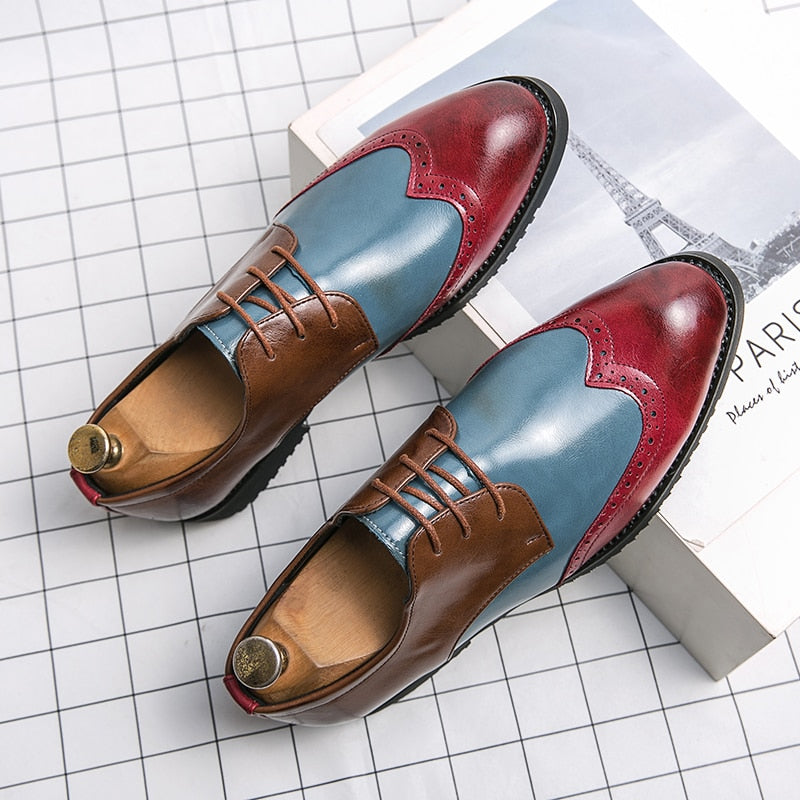 Brogue Shoes for Men Mixed Colors Lace-up