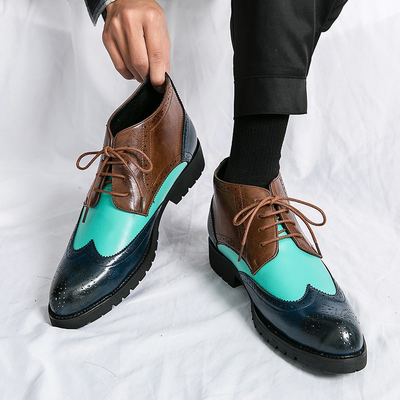 Brogue Shoes for Men Mixed Colors Lace-up