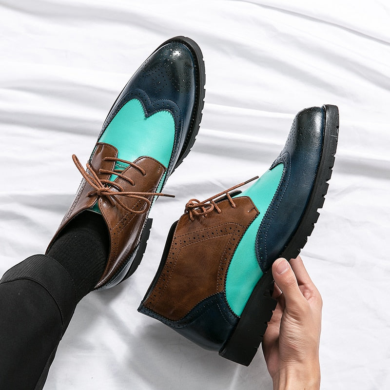 Brogue Shoes for Men Mixed Colors Lace-up