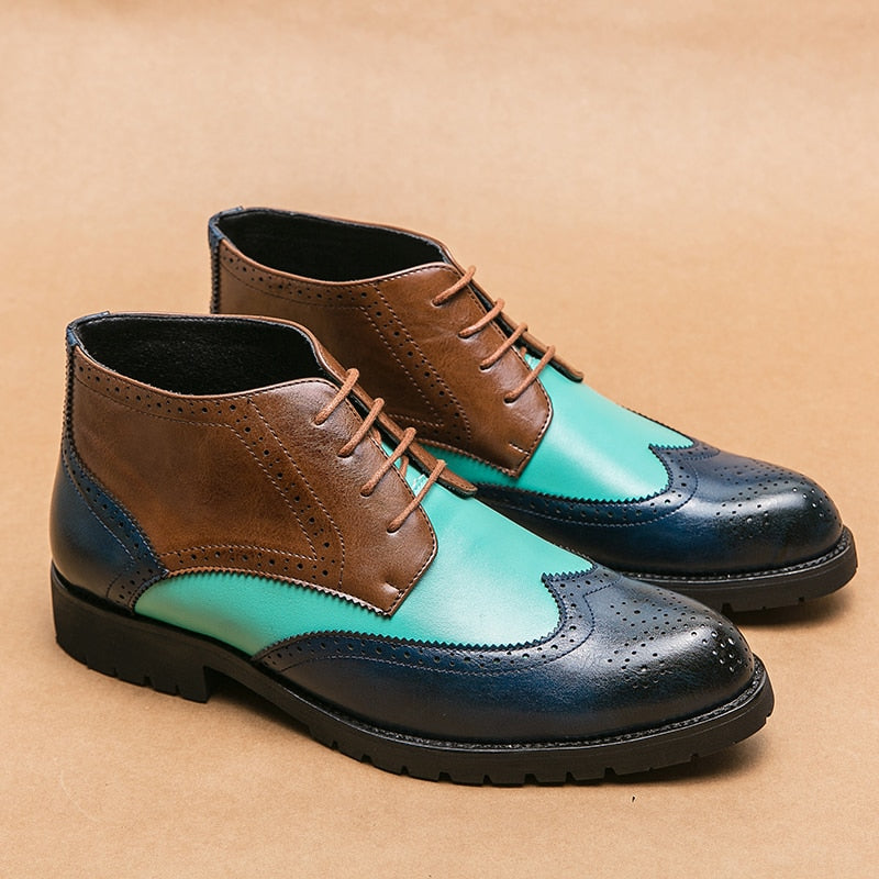 Brogue Shoes for Men Mixed Colors Lace-up