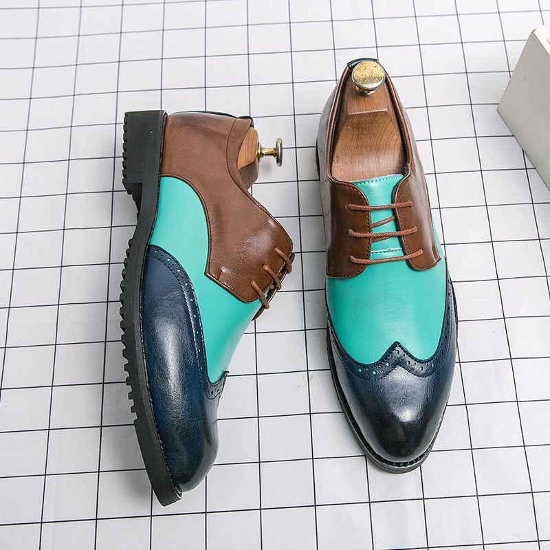 Brogue Shoes for Men Mixed Colors Lace-up