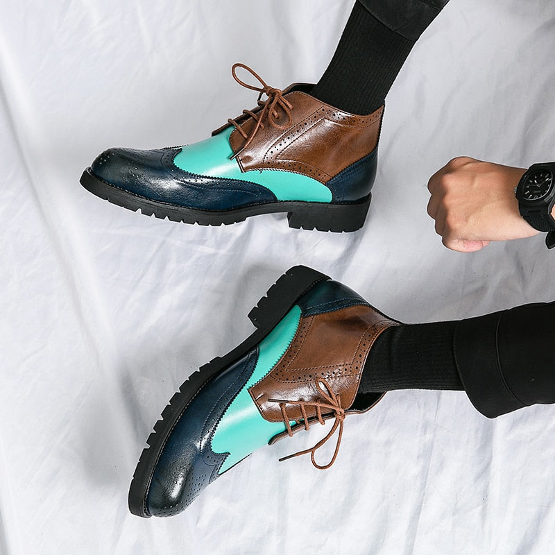 Brogue Shoes for Men Mixed Colors Lace-up