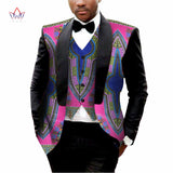 Dashiki Blazer Men Jacket + Vest  Slim Suit