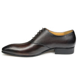 Lux Genuine Leather Shoes Fashion  Lace-up Pointed