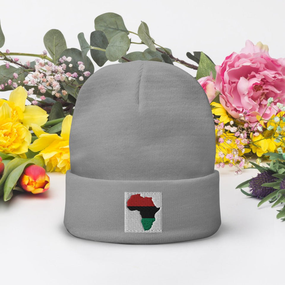 Africa map Embroidered Beanie