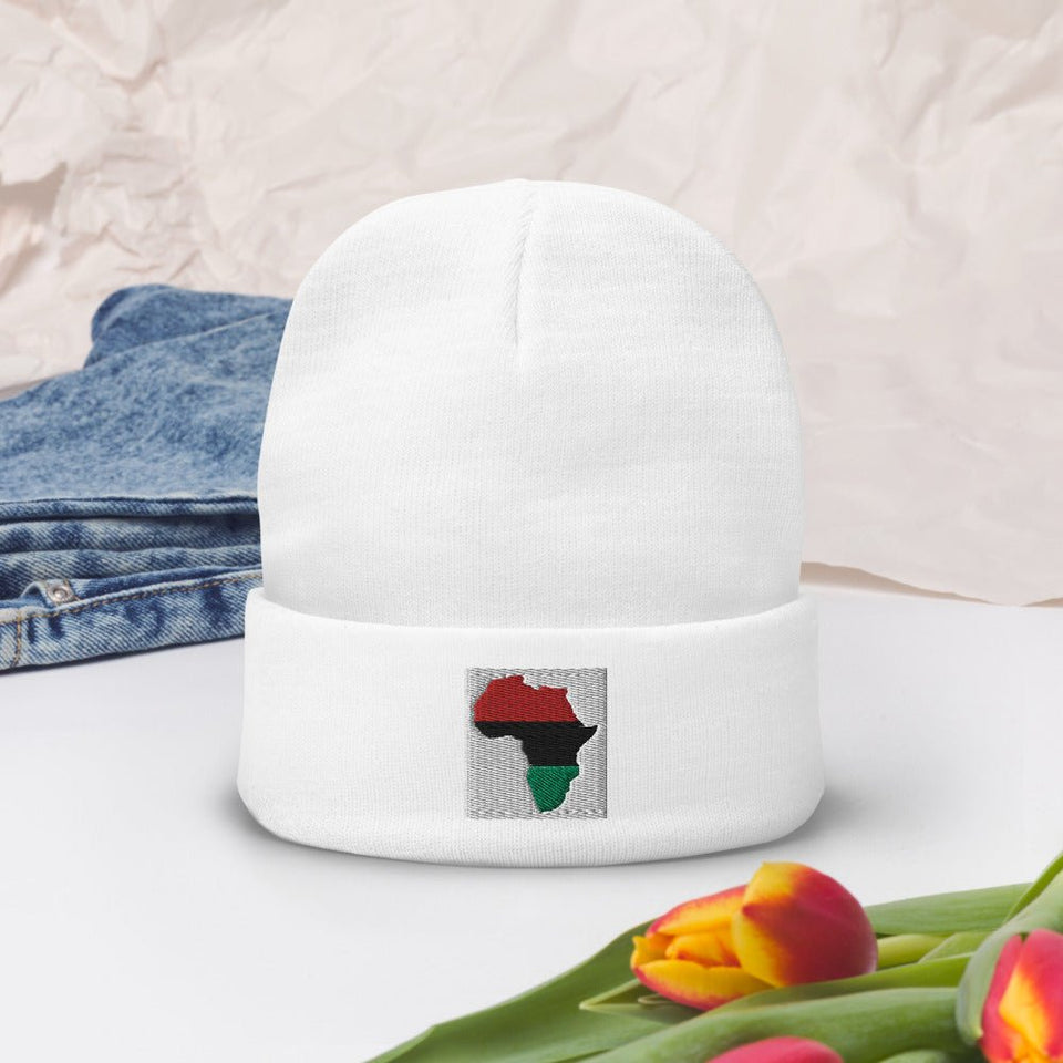 Africa map Embroidered Beanie