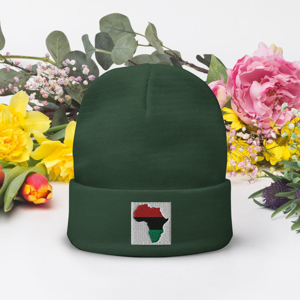Africa map Embroidered Beanie