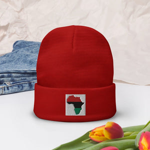 Africa map Embroidered Beanie