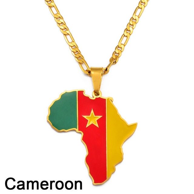 Africa Map Pendant Necklaces