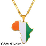 Africa Map Pendant Necklaces