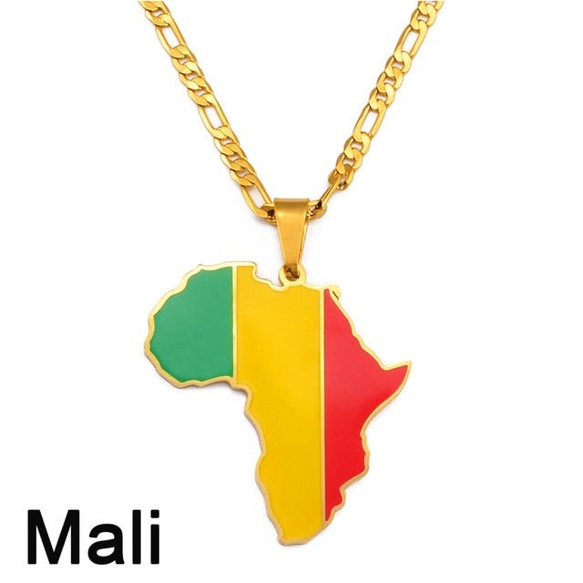 Africa Map Pendant Necklaces