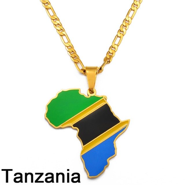 Africa Map Pendant Necklaces