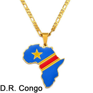 Africa Map Pendant Necklaces
