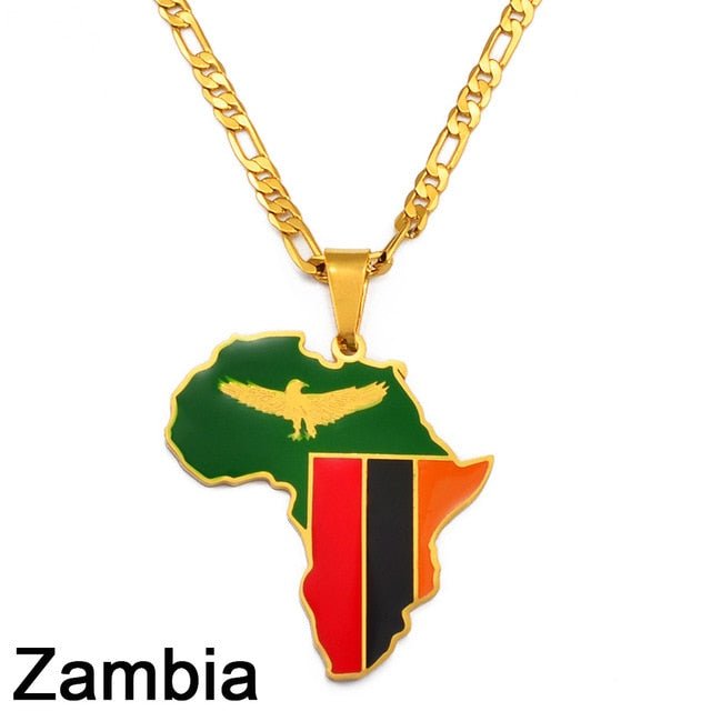 Africa Map Pendant Necklaces