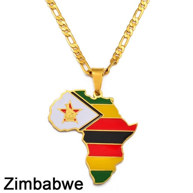 Africa Map Pendant Necklaces