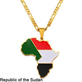 Africa Map Pendant Necklaces