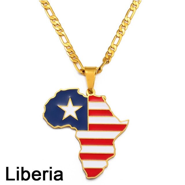 Africa Map Pendant Necklaces