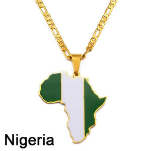 Africa Map Pendant Necklaces
