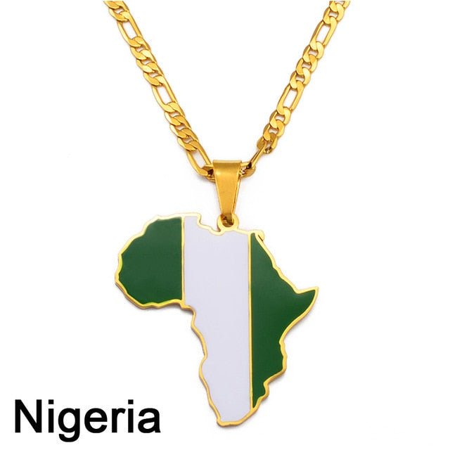Africa Map Pendant Necklaces