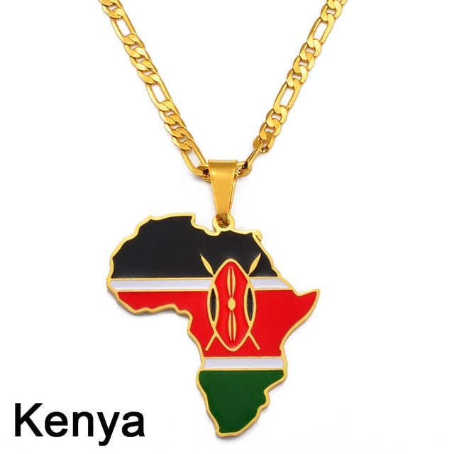 Africa Map Pendant Necklaces