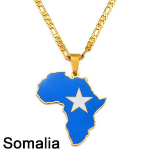 Africa Map Pendant Necklaces